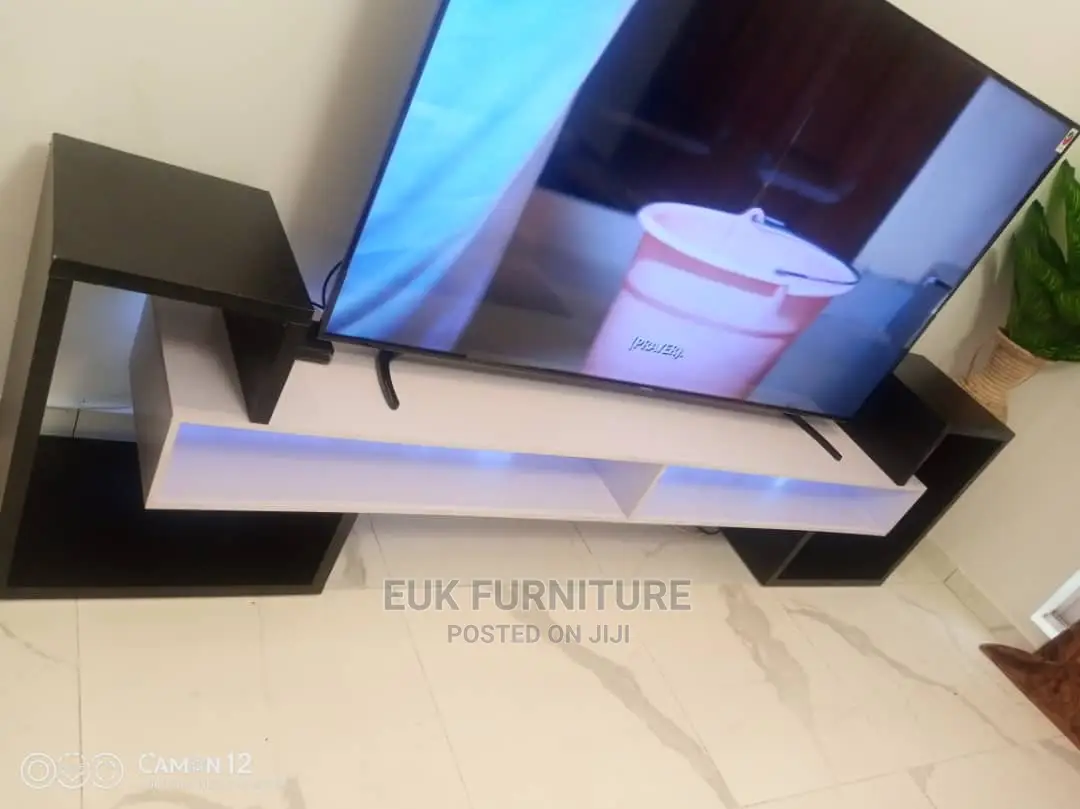Tv Stand With Light ( Unique Design) Made With HDF