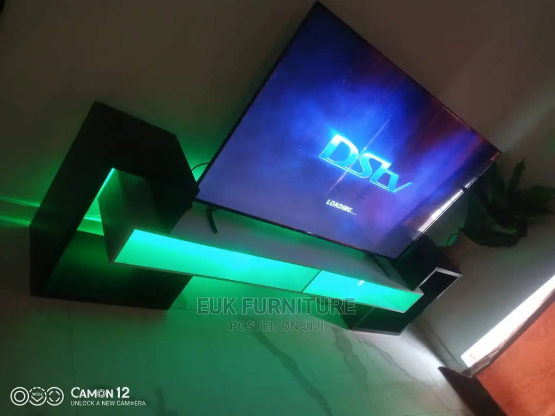 Tv Stand With Light ( Unique Design) Made With HDF