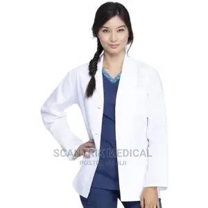 Portable Lab Coat Long White Women's
