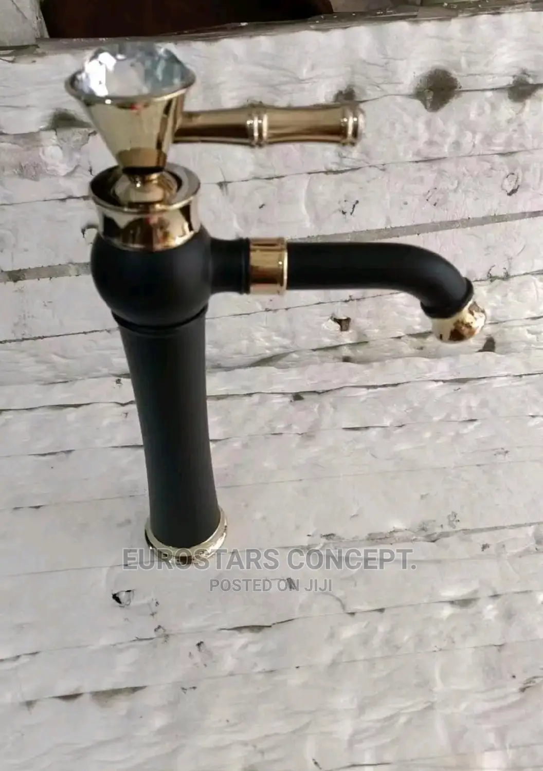 Black an Gold Basin Mixer Tap