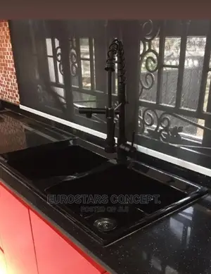 Black Double Marble Sink