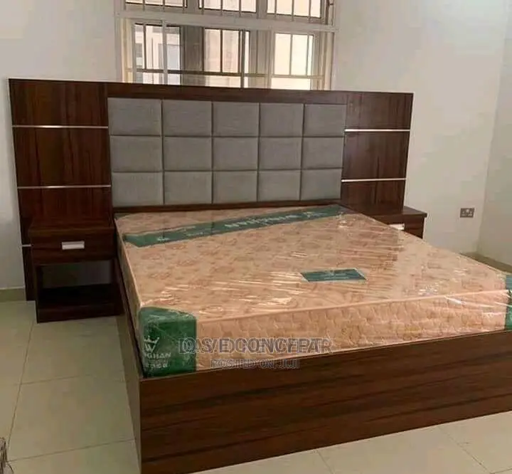 4 and Half Wooden Padded Bed Frame Available