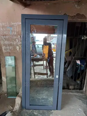 Grey Aluminum Swing Door