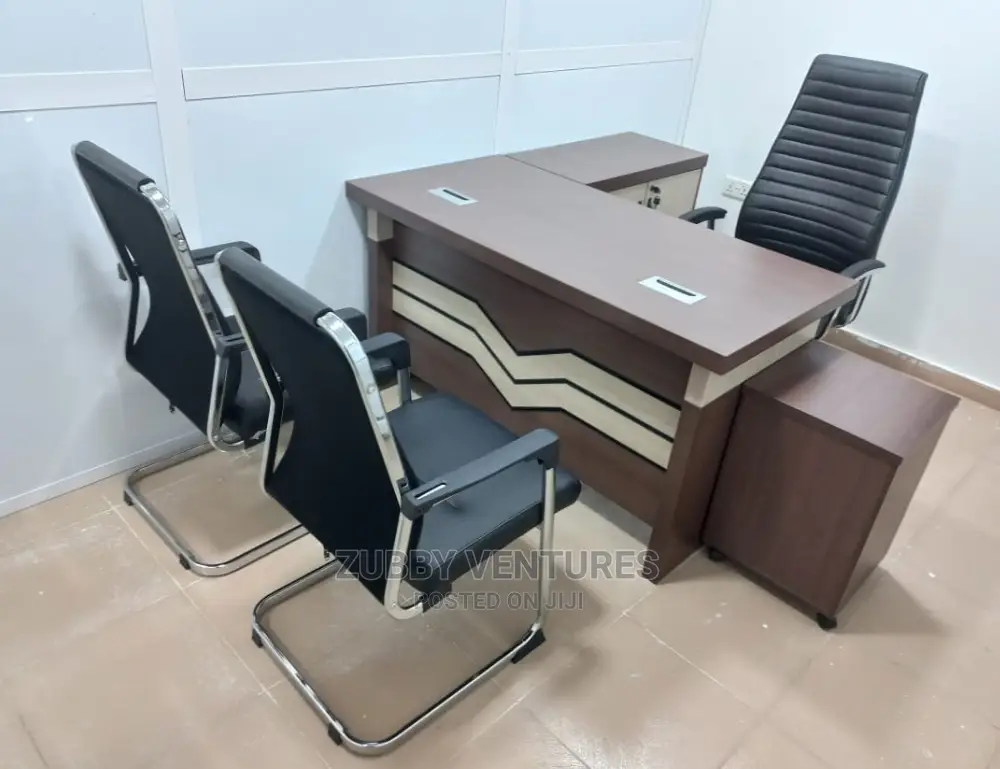 Brand New Quality Office Table With 2 Visitor Chairs