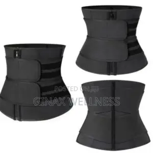 Two Straps Latex Belt With Zip and Hook
