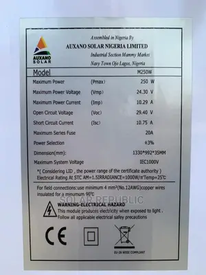 250W Auxano Mono Solar Panel
