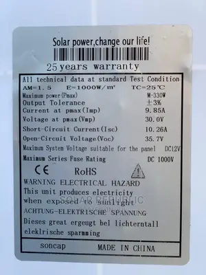 330w Sunflex Mono Solar Panel
