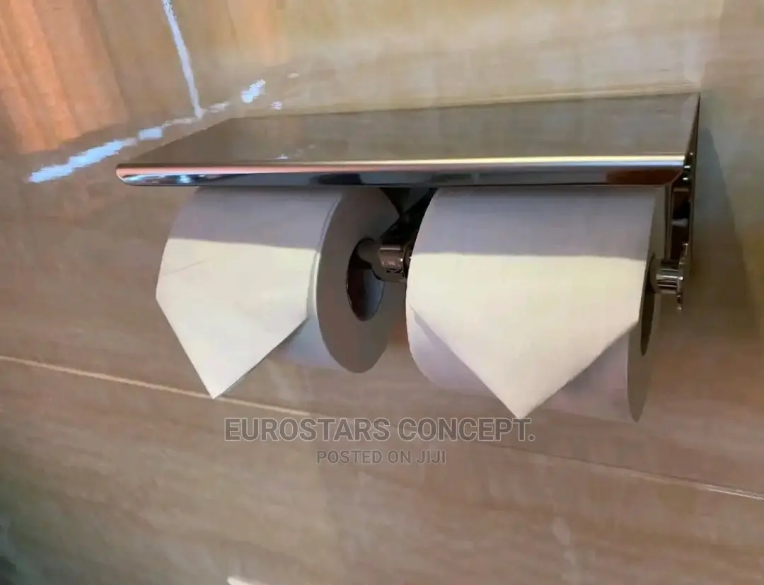 Pure Stainless Steel Double Tissue Holder