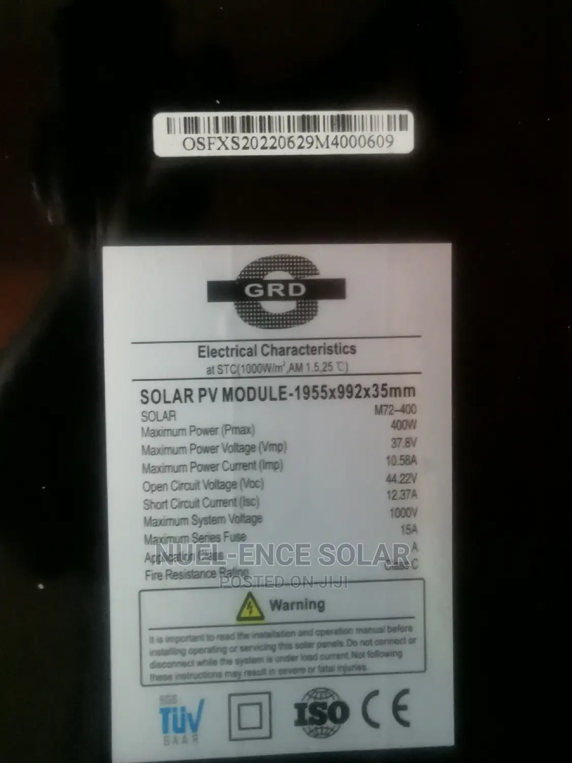 400w GRD Solar Monocrystalline Panels