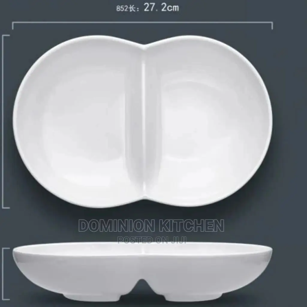 2 Compartment Unbreakable Ceramic Plate