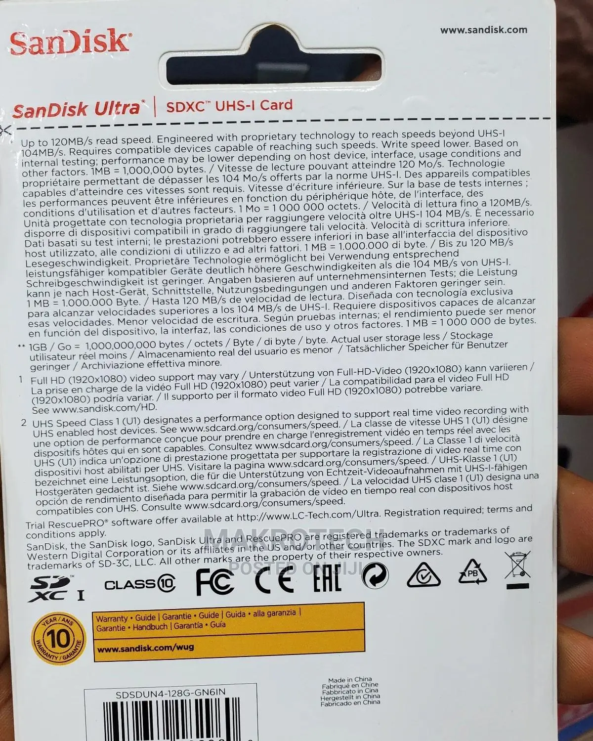 Sandisk 256gb Ultra Sd Card 120mbps