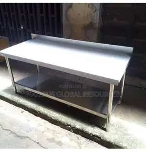 7 Feet Stainless Steel Work Table With Back.
