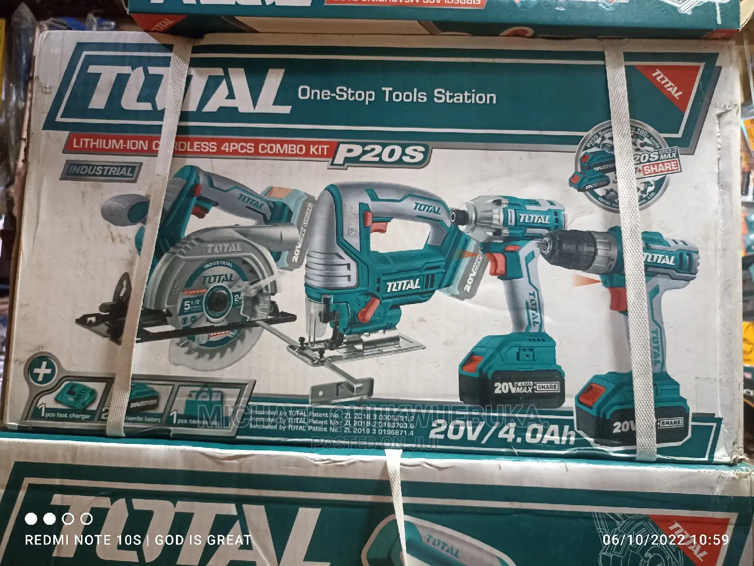 Total Lithium-Ion Cordless 4pcs Combo Kit 20v