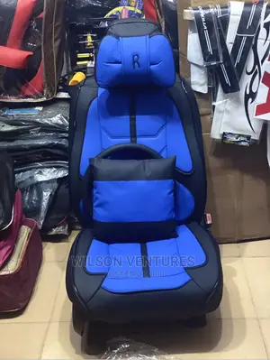 R Power Car Seat Cover Blue and Black