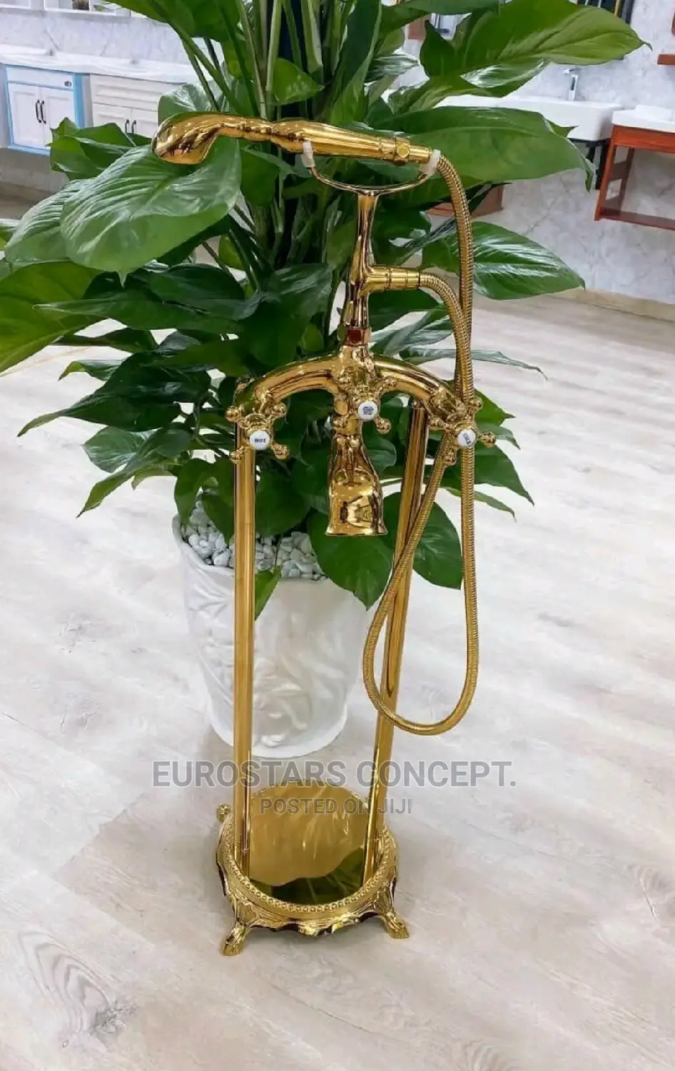 Pure Gold Standing Bath Mixer Tap in Orile Plumbing & Water Supply