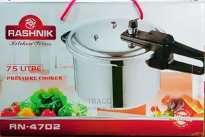 Rashnik Pressure Cooker With Steamer- 7.5L - Silver