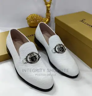 Big Size Men's Business Leather Shoes With Shoe Covers-White