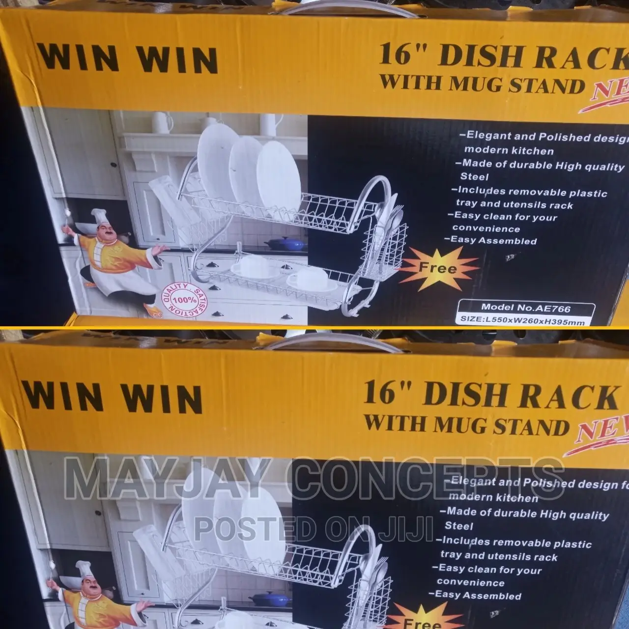 16" Dish Rack With Mug Stand