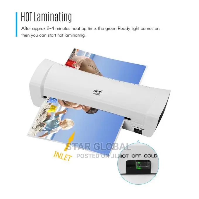 Hot and Cold Laminating Machine Two Rollers for Documents