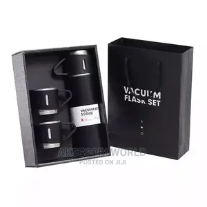 Vacuum Flask With 2 Cups Gift Set Souvenir Aksesori