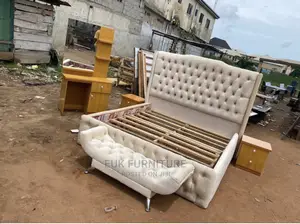 Upholstery Bedframe ( Complete Set) Dresser ,Drawer, Ottoman