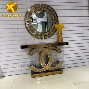 New Modern Golden Mirror Console