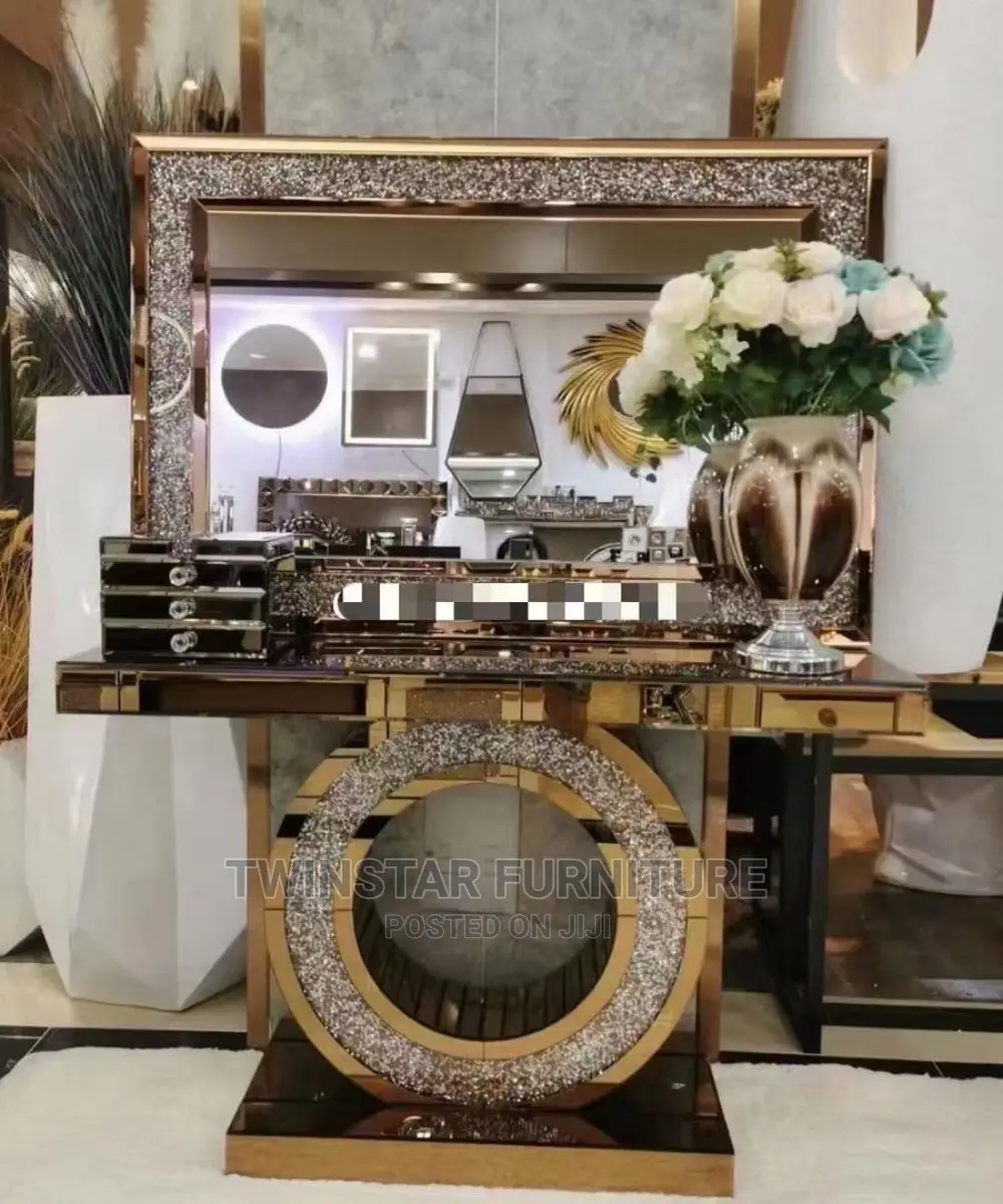 New Modern Golden Mirror Console