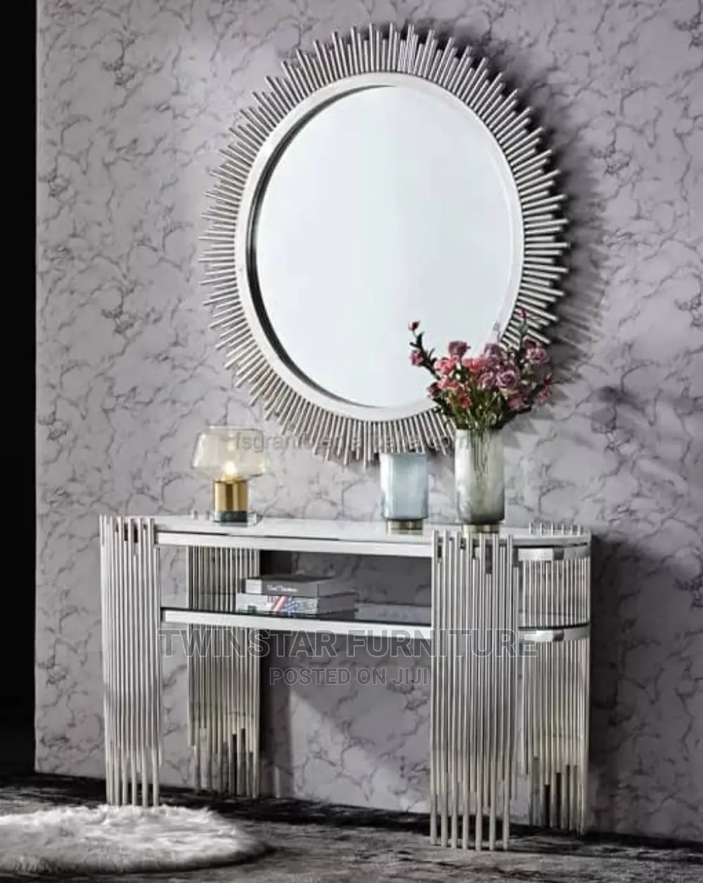 New Modern Golden Mirror Console