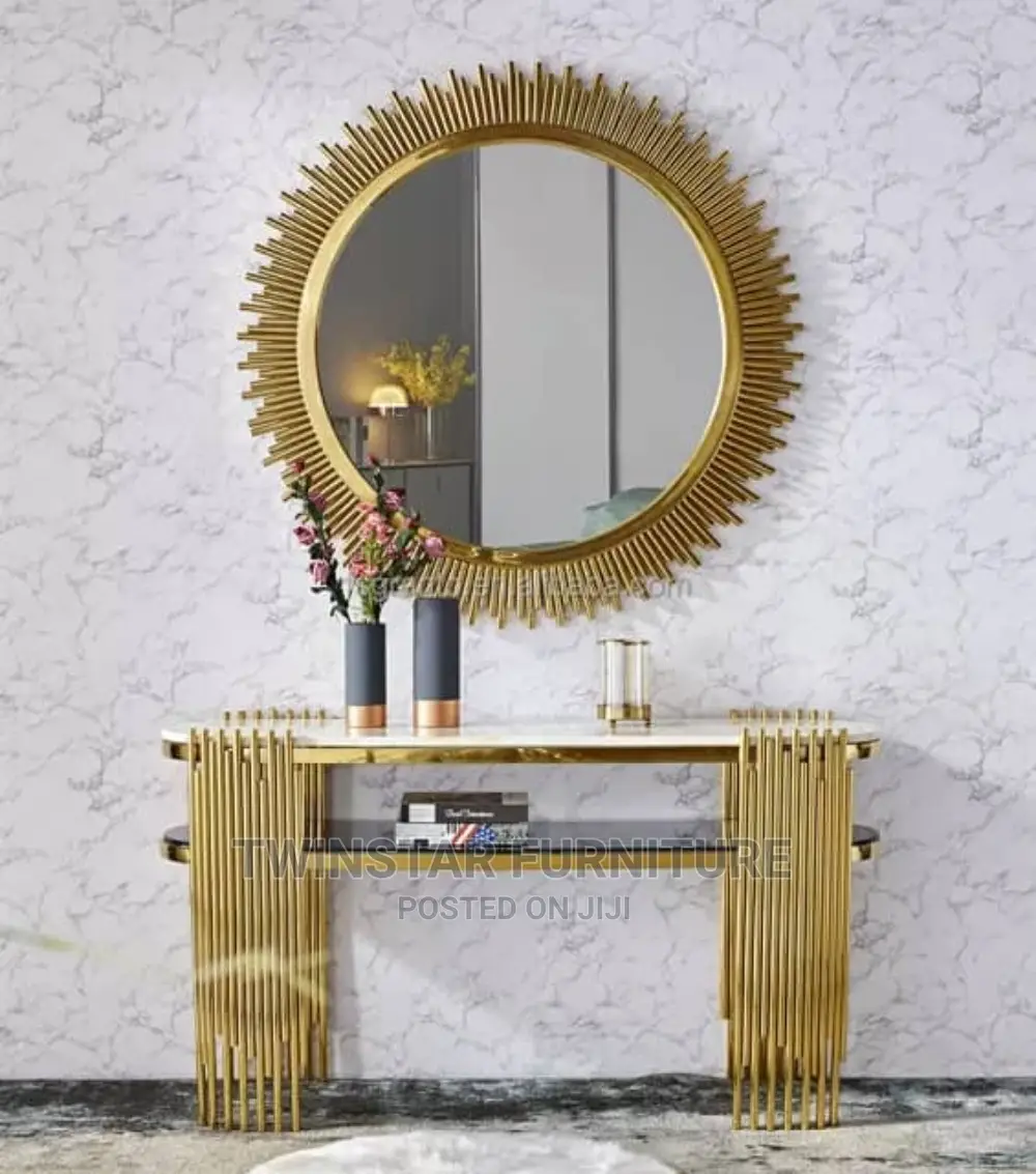 New Modern Golden Mirror Console