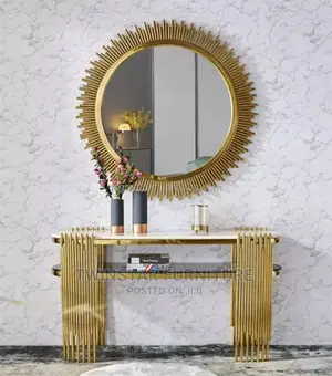 New Modern Golden Mirror Console