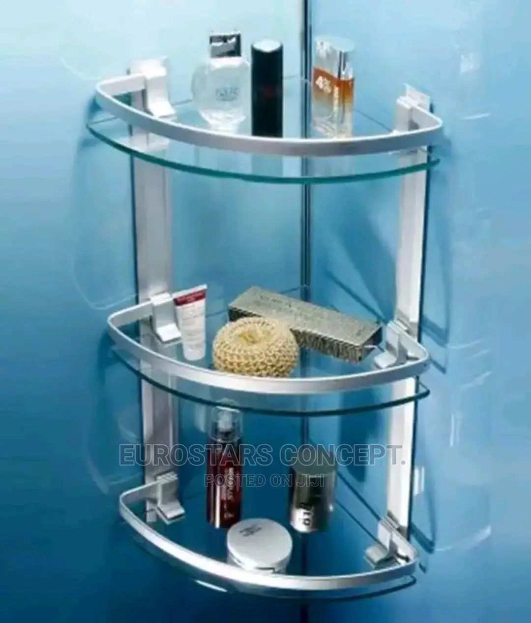 Corner Glass Shelf 3 Steps