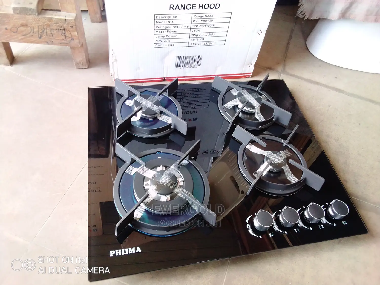 Phiima 4 Burner Gas Cooker Hob