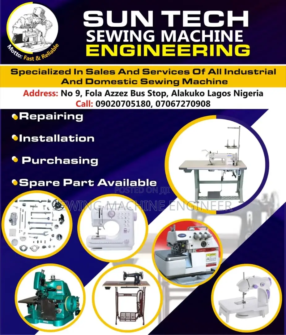 Suntech Sewing Machine Engineer, Technician Repair Service
