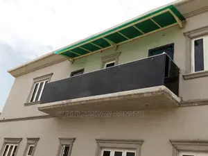 Dark Grey Balcony Glass Railing at Lugbe River Park