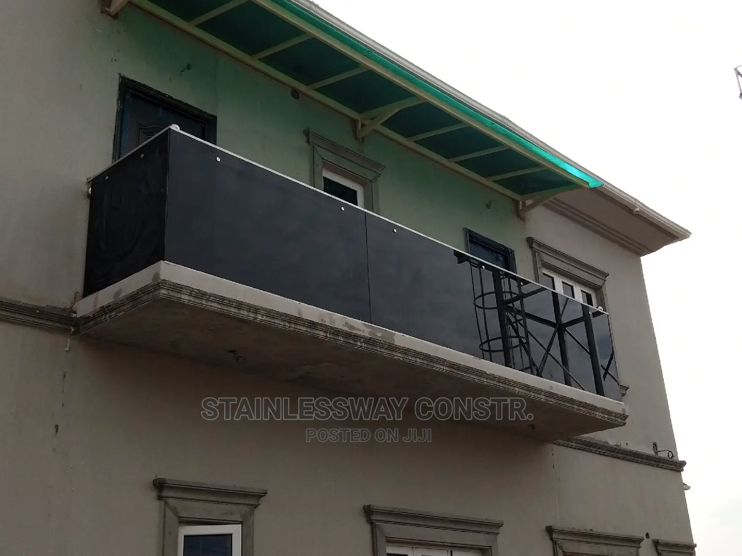 Dark Grey Balcony Glass Railing at Lugbe River Park