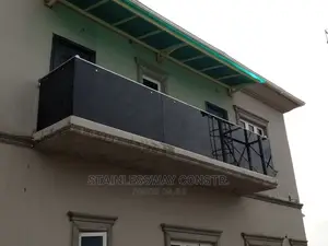Dark Grey Balcony Glass Railing at Lugbe River Park