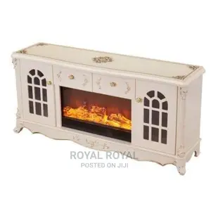 Standard Tv Stand With Electric Fire Display - White