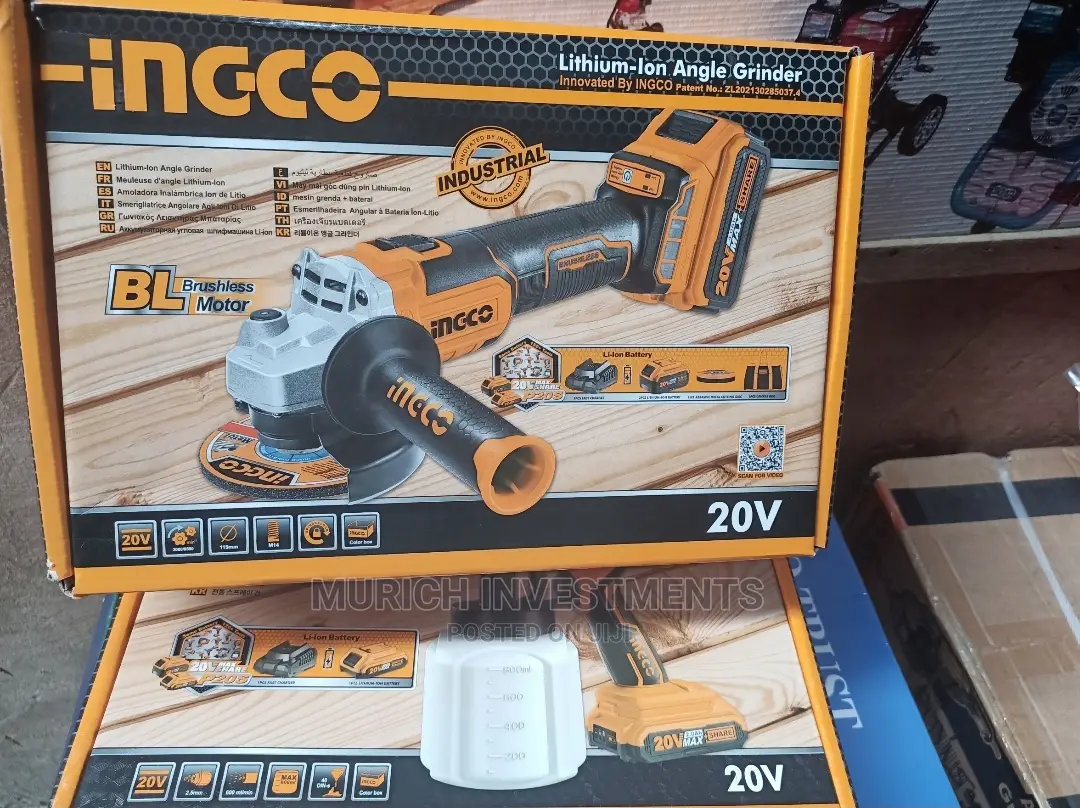 Ingco Cordless Angle Grinder With 2 Batteries