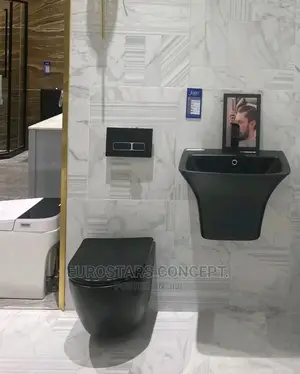 Black Executive Wall Hug Wc Set