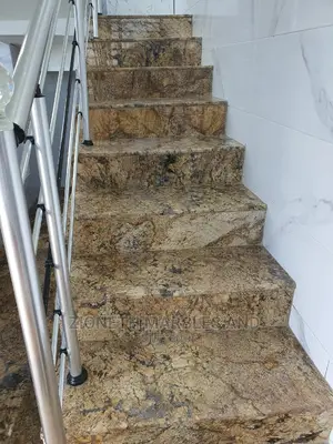 Italian Alaska Gold Granite Slab Step Work