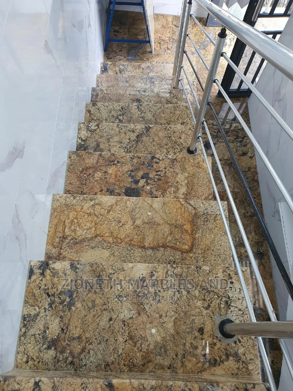 Italian Alaska Gold Granite Slab Step Work