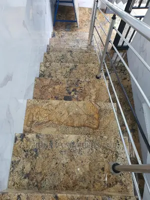 Italian Alaska Gold Granite Slab Step Work