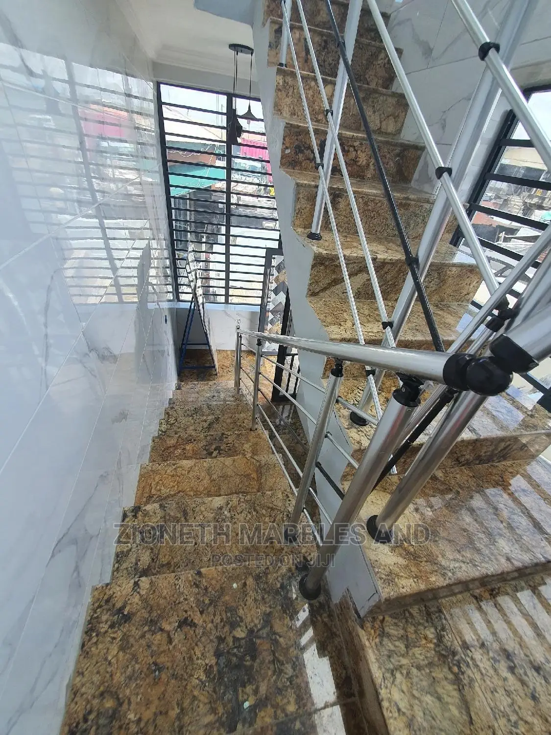 Italian Alaska Gold Granite Slab Step Work