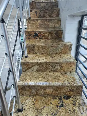 Italian Alaska Gold Granite Slab Step Work