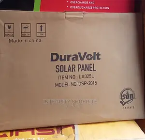 Duravolt 20watts 12v/15v Solar Panel for Rechargeable Fans