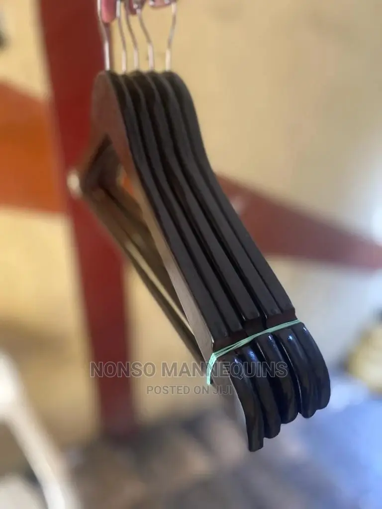 Wooden Clip Black Hangers