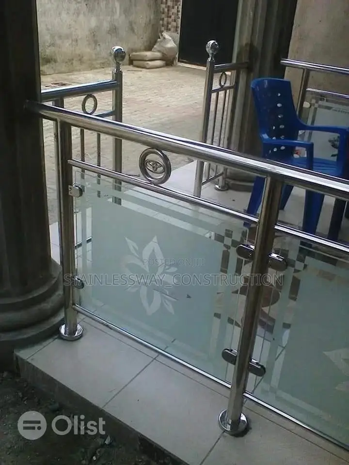 Glass Work With Stainless Handrail Frame