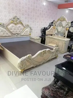 Royal Bed Frame With to Side Drawers and Dressing Mirror
