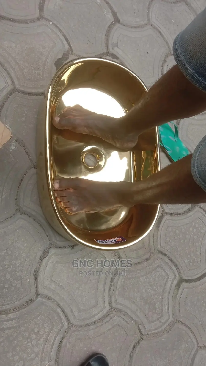 Pedicure Basin (Gold) White