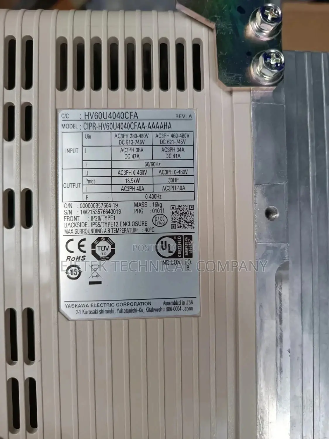 Yaskawa VFD 22kw Ac/Dc